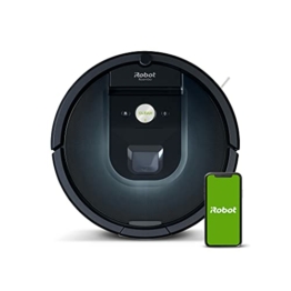 iRobot Roomba 981 App-steuerbarer Saugroboter (Staubsauger Roboter) mit zwei Gummibürsten, Lädt auf und reinigt weiter, Individuelle Anpassung per App, Sprachassistenten-kompatibel, mit Teppichboost - 1