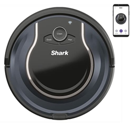 Shark ION Saugroboter [RV750EU], Roboter Staubsauger, DREI-Bürsten-System, für alle Böden sowie Ecken und Kanten, geeigent für Tierhaushalt, kinderleichtes Entleeren, WLAN-App, Schwarz und Grau - 1